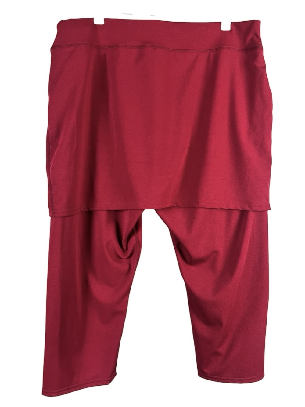 Athletic Skirted Leggings Capri Burgundy Wine Red Size 3XL
